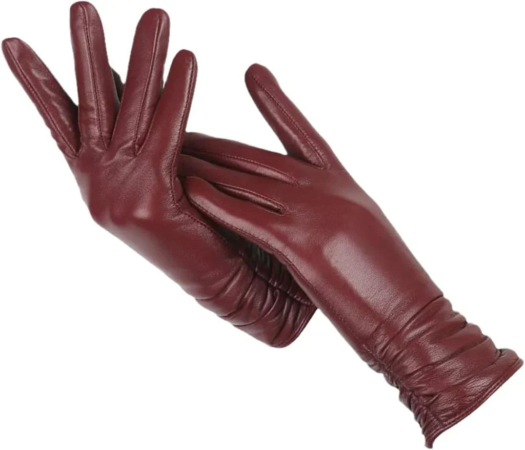 Classic Leather Women's Gloves - LuxLeather-Chestnut Brown-S-Nora Luxe