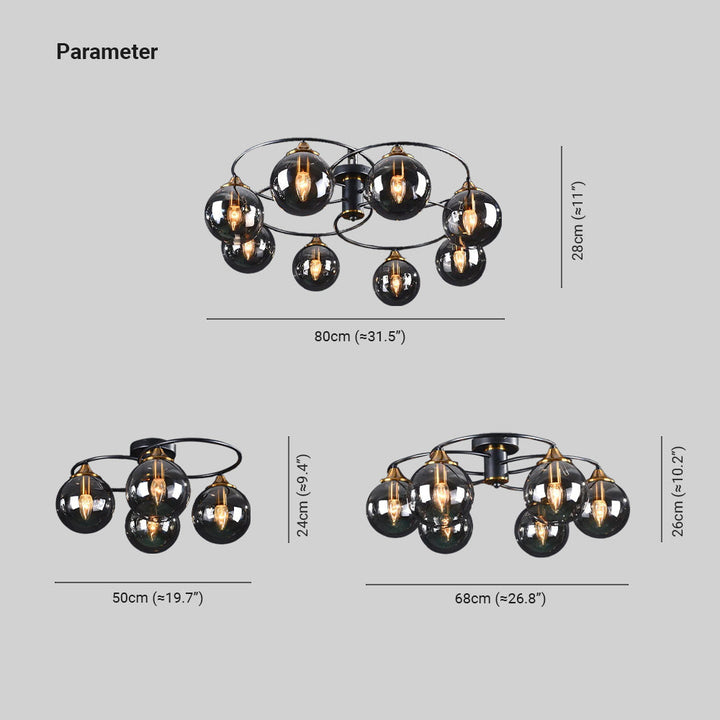 Classic LED Ceiling Light - LumiAura-Smoke grey-Daylight-4-Nora Luxe