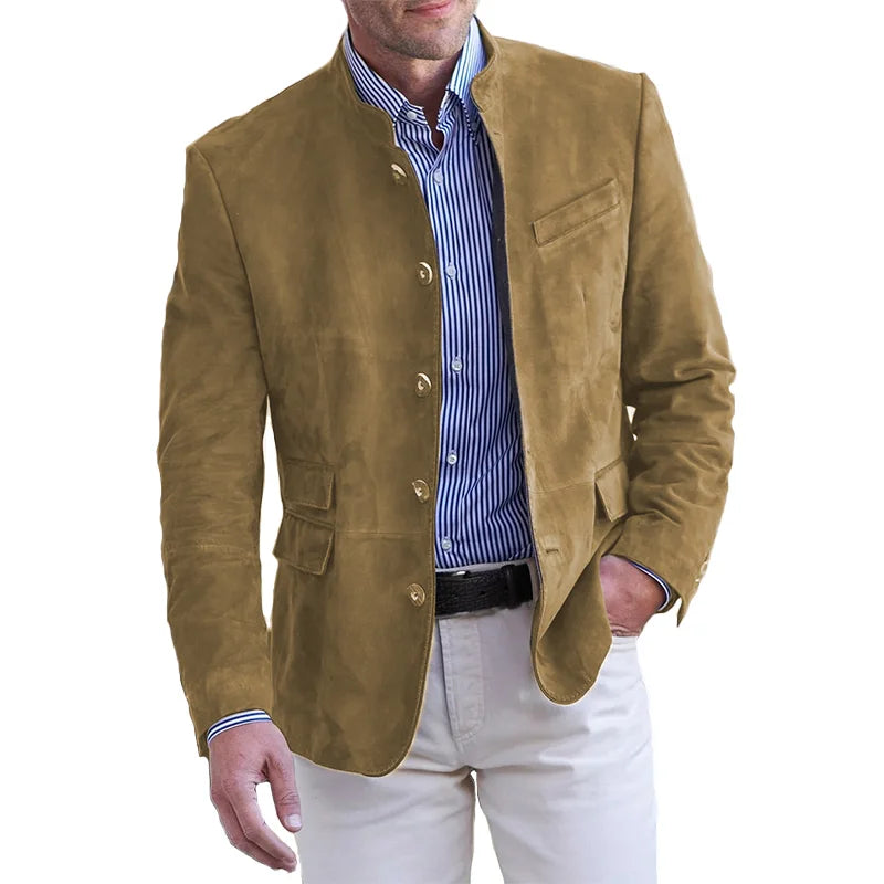Classic Men's Coat - Maxim-Khaki-S-Nora Luxe
