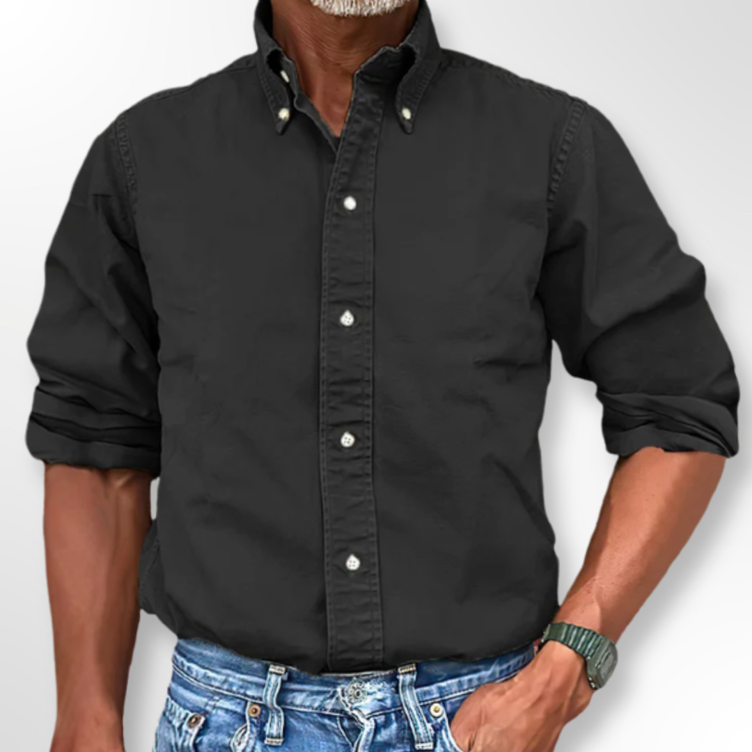 Classic Men's Shirt - Victor-Black-S-Nora Luxe