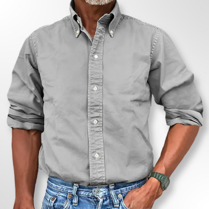 Classic Men's Shirt - Victor-Gray-S-Nora Luxe