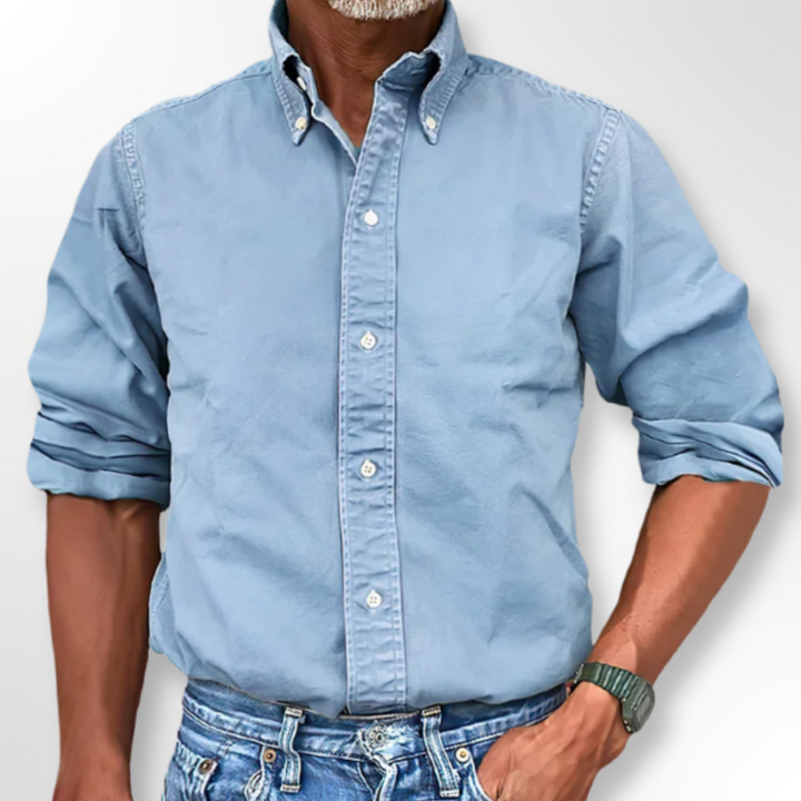 Classic Men's Shirt - Victor-Light Blue-S-Nora Luxe