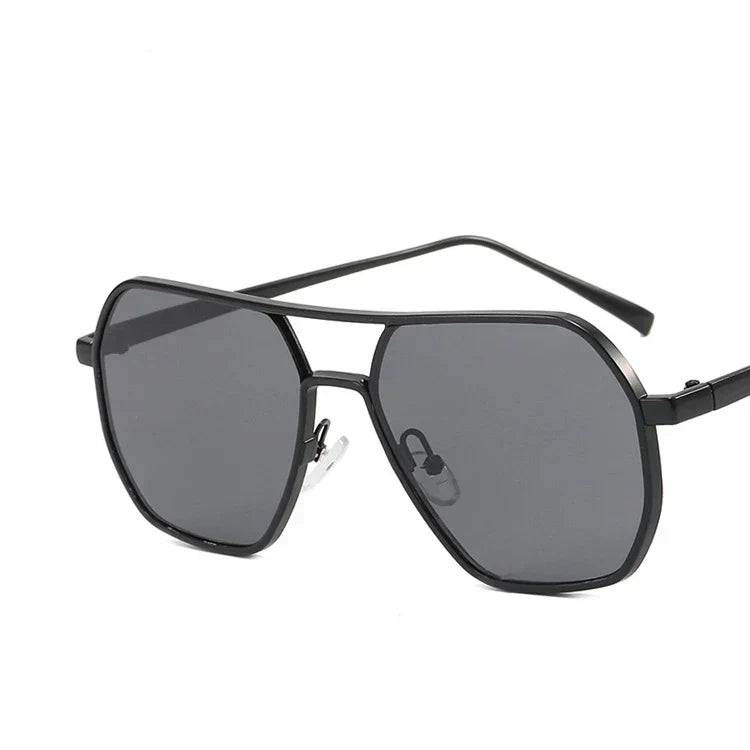 Classic men's sunglasses with metal frame & UV400 protection – Matteo-Charcoal grey-Nora Luxe