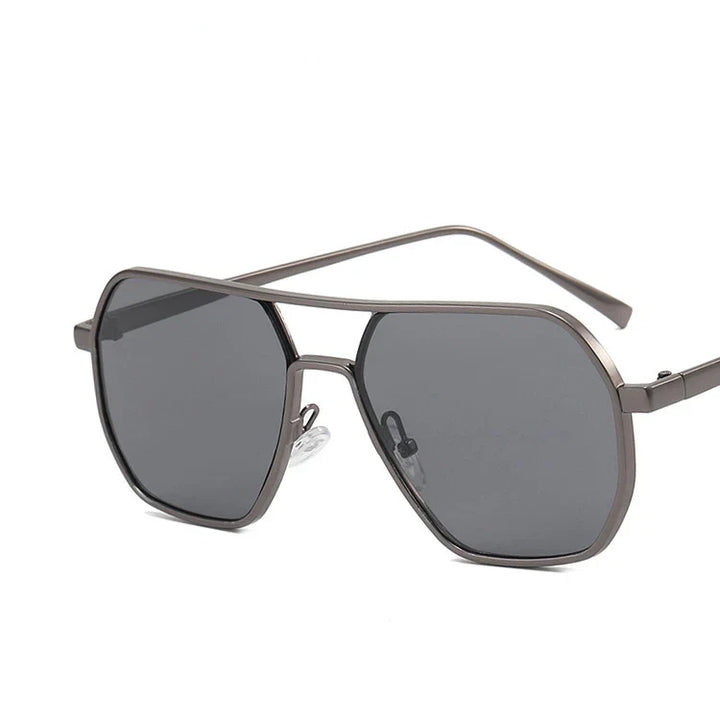 Classic men's sunglasses with metal frame & UV400 protection – Matteo-Gun Grey-Nora Luxe
