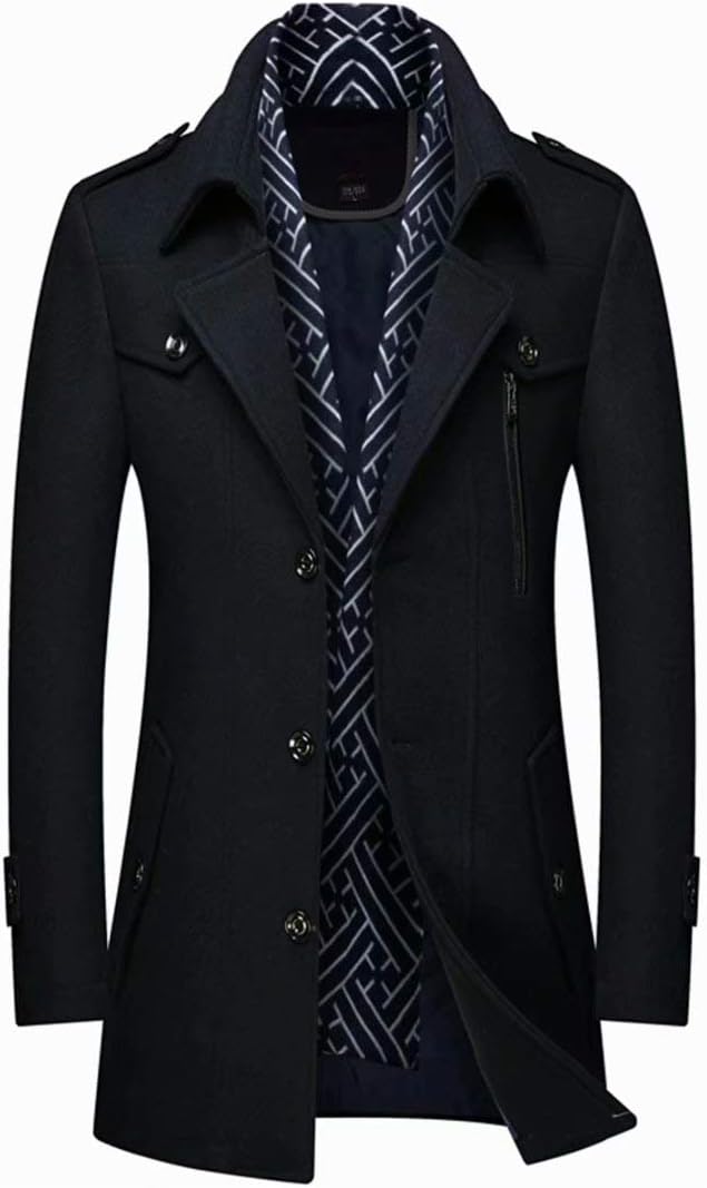 Classic Men's Winter Blazer - Luca-Black-S-Nora Luxe