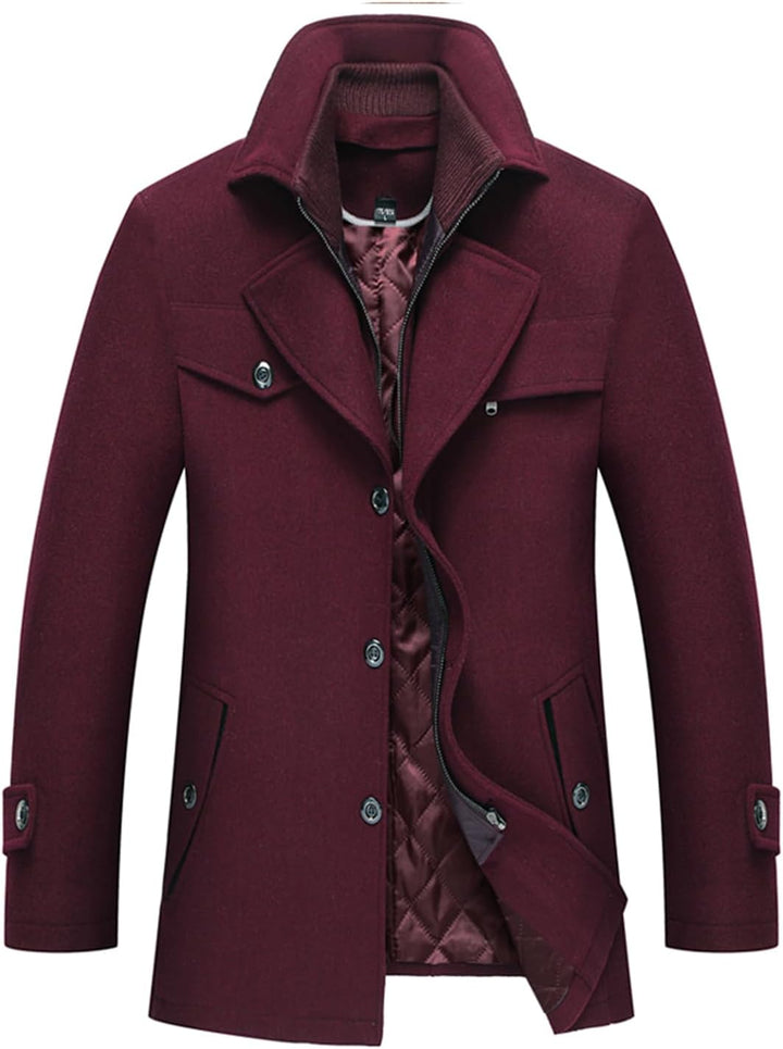 Classic Men's Winter Blazer - Luca-Bordeaux Red 2-S-Nora Luxe