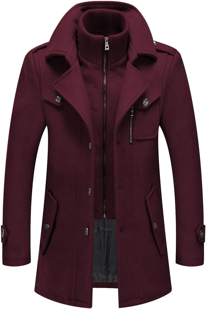 Classic Men's Winter Blazer - Luca-Bordeaux Red-S-Nora Luxe