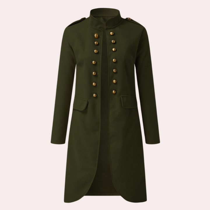Classic Mid-length Women's Coat - Elise-Green-XS-Nora Luxe