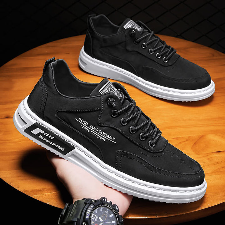 Classic Orthopaedic Men's Sneakers - Oscar-Black-6-Nora Luxe