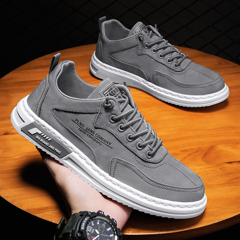 Classic Orthopaedic Men's Sneakers - Oscar-Gray-6-Nora Luxe