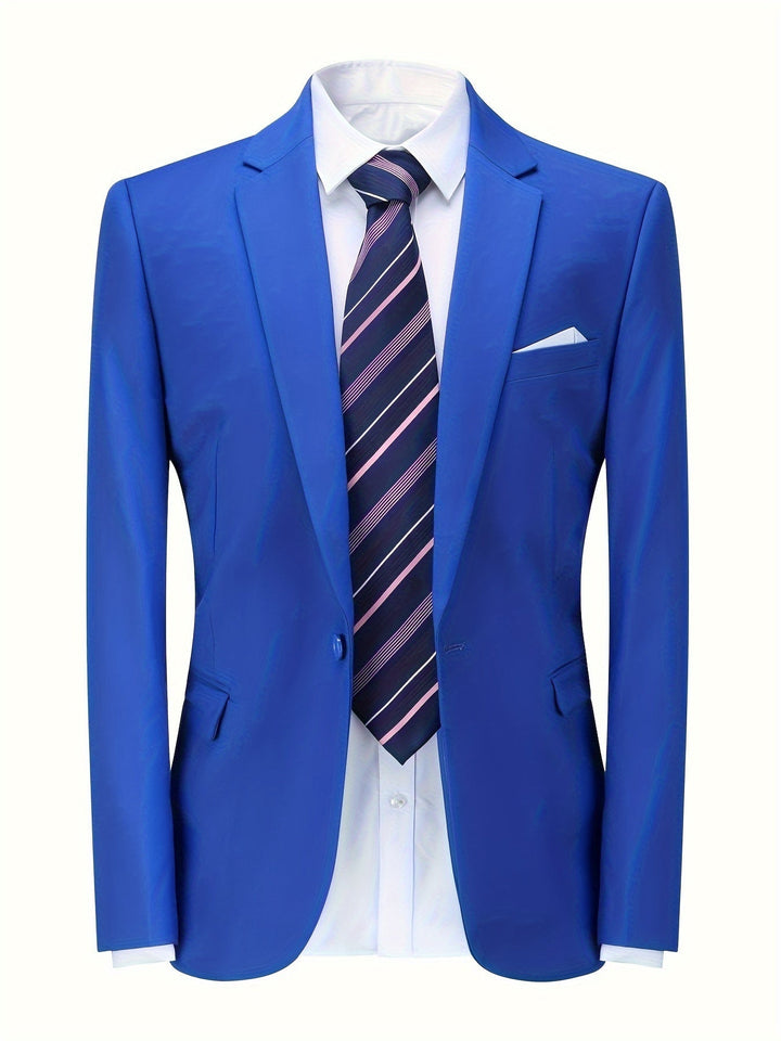 Classic Plain Men's Blazer - Floris-Blue-XS-Nora Luxe