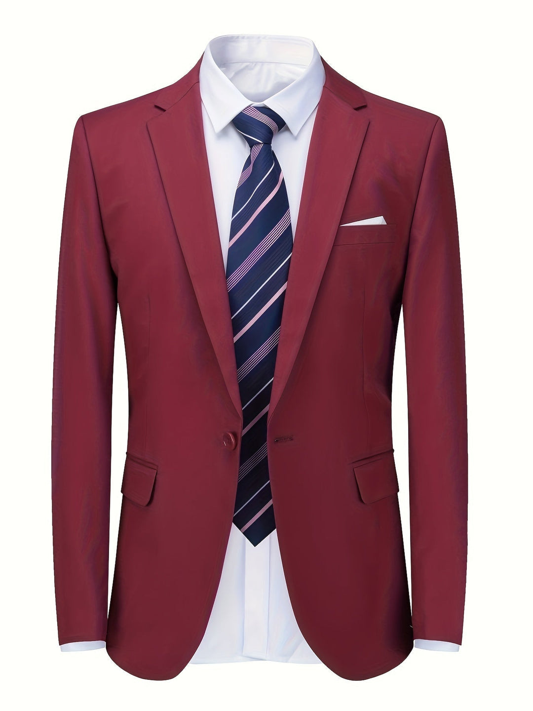 Classic Plain Men's Blazer - Floris-Red-XS-Nora Luxe