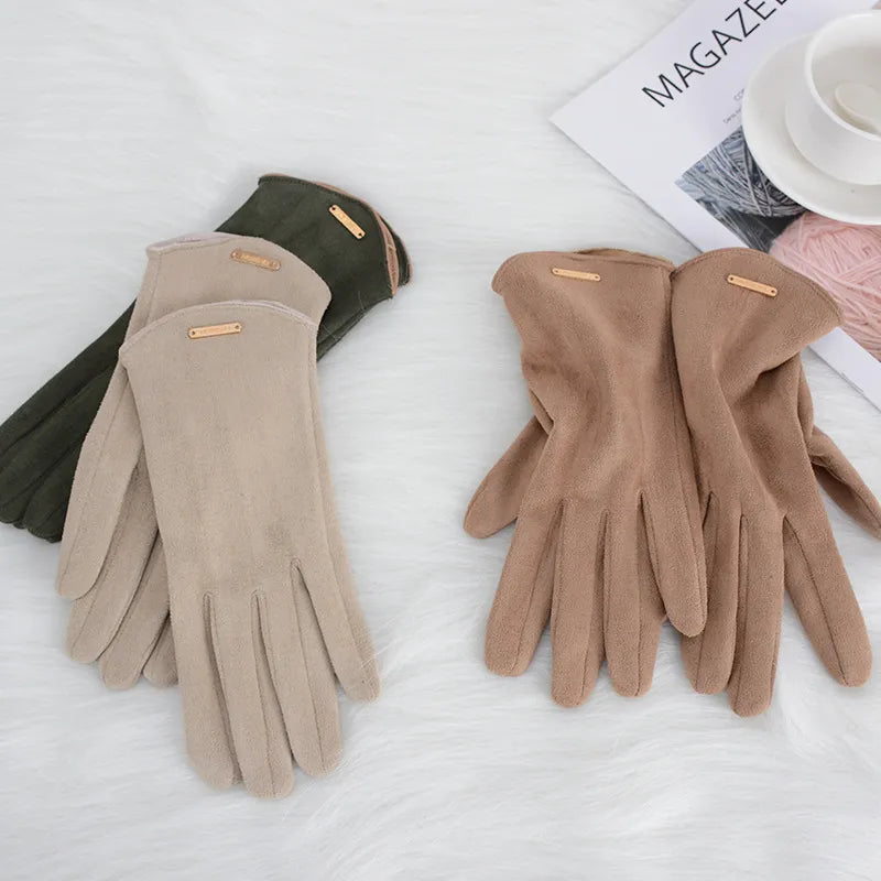 Classic Sweden Women's Gloves - SuaveTouch-Khaki-Nora Luxe