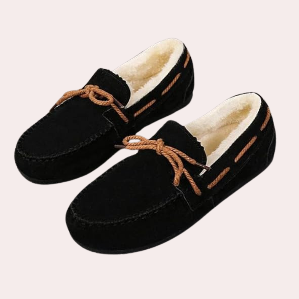 Classic Warm Ladies' Slippers - Selina-Black-3-Nora Luxe