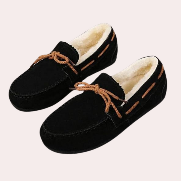 Classic Warm Ladies' Slippers - Selina-Black-3-Nora Luxe