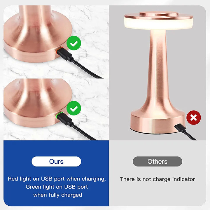 Classic Wireless Portable LED Table Lamp - LumiCrest-Silver-Nora Luxe