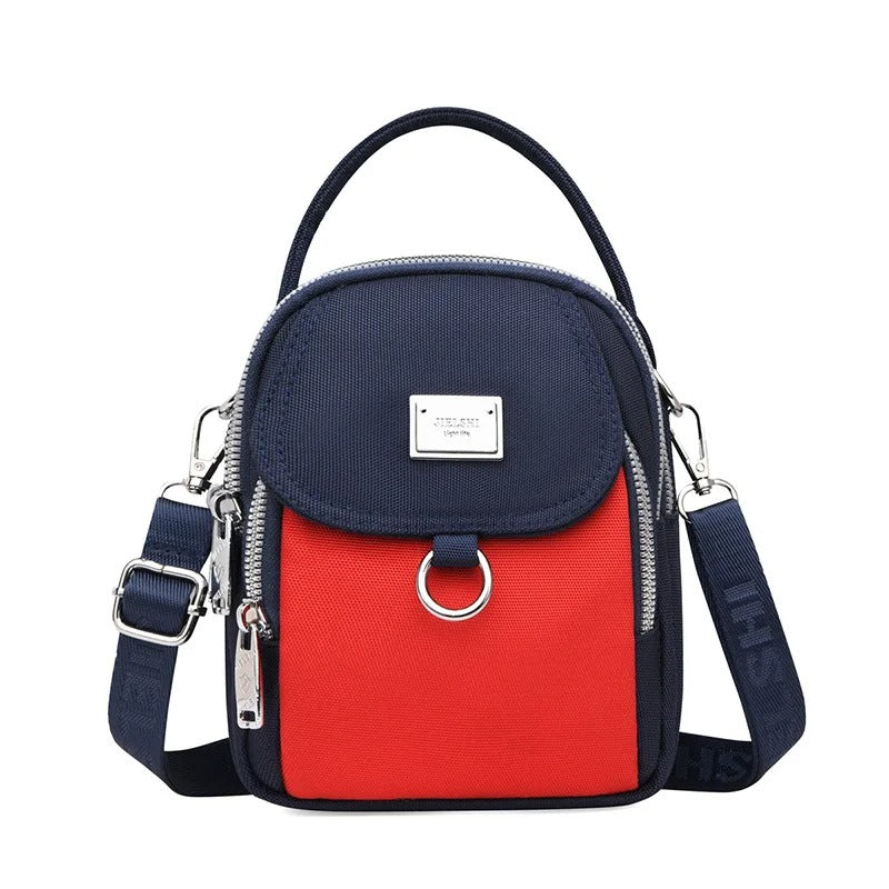 Classic Women's Bag with Ample Storage - Celeste-Blue/Red-The Livary