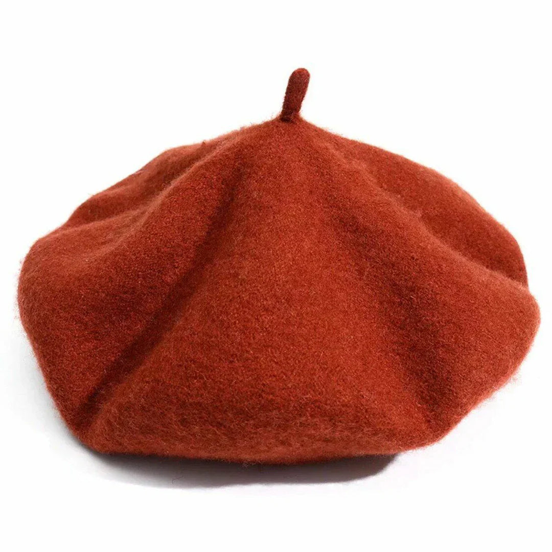 Classic Wool Beret - Marlene-Caramel-Nora Luxe