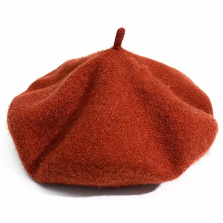 Classic Wool Beret - Marlene-Caramel-Nora Luxe