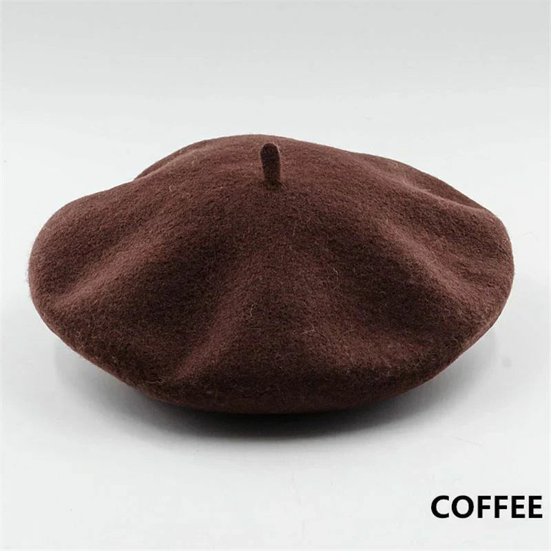 Classic Wool Beret - Marlene-Red-Nora Luxe