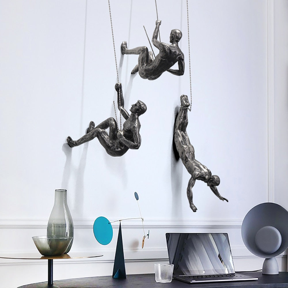 Climber Wall Sculpture – PeakFigures-Falling climber-The Livary