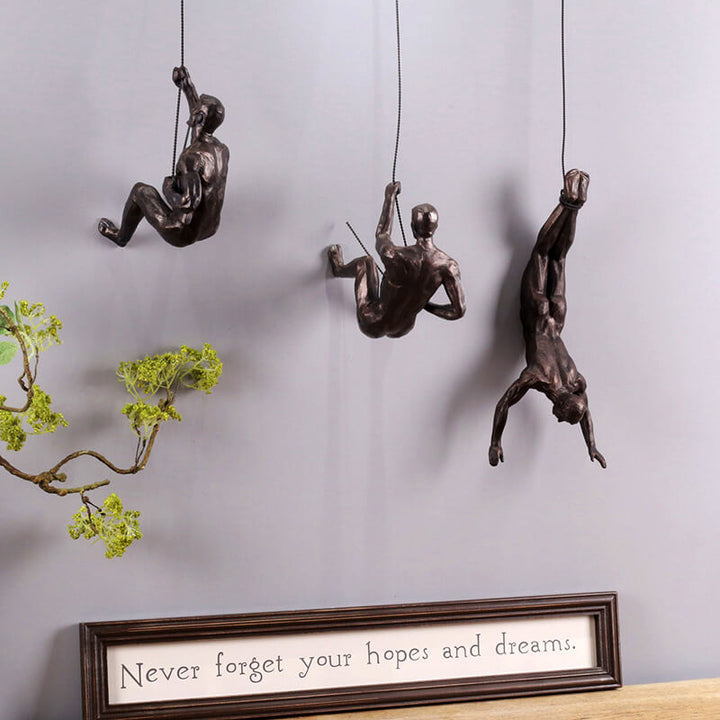 Climber Wall Sculpture – PeakFigures-Falling climber-The Livary