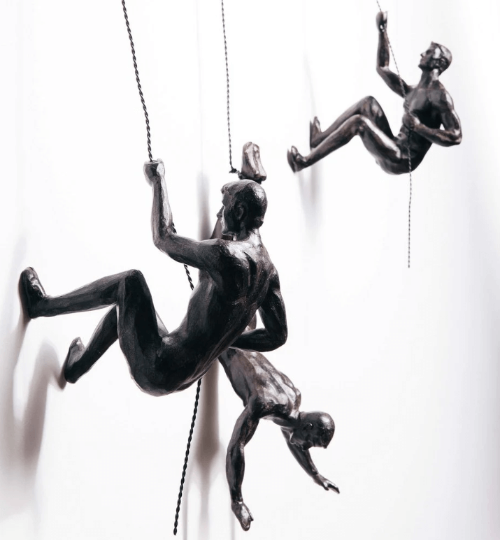 Climber Wall Sculpture – PeakFigures-Falling climber-The Livary