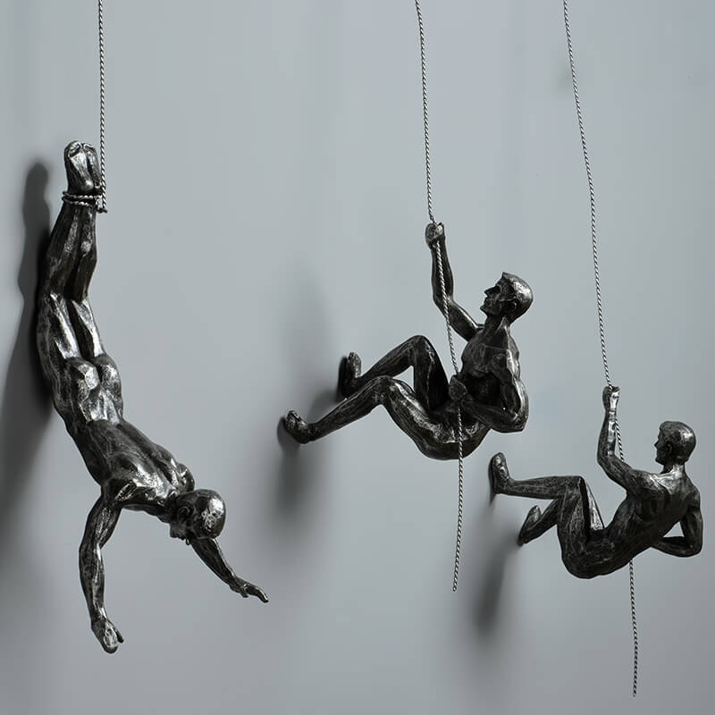 Climber Wall Sculpture – PeakFigures-Falling climber-The Livary