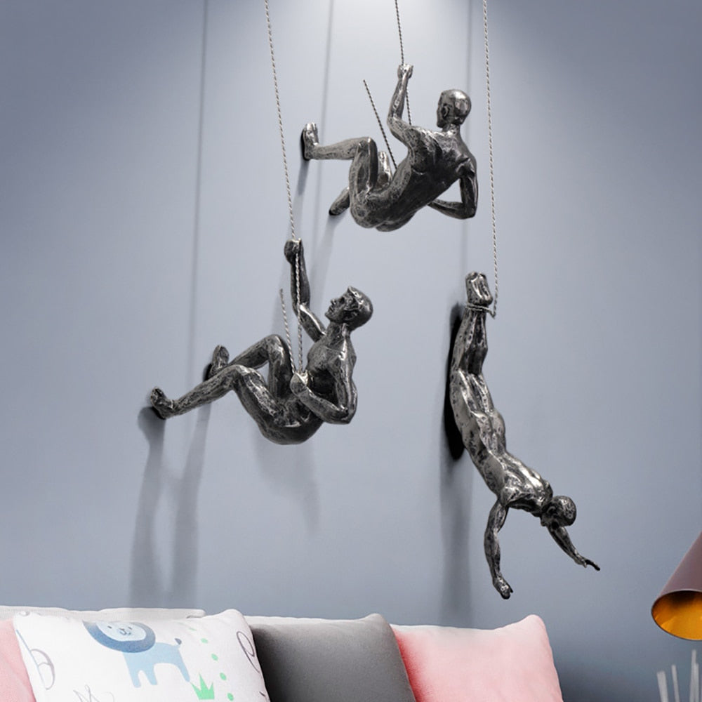 Climber Wall Sculpture – PeakFigures-Falling climber-The Livary
