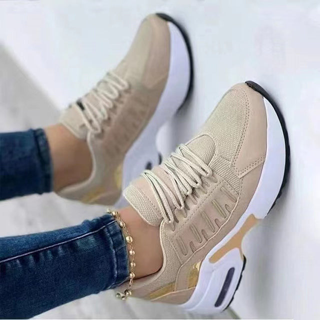 CloudStride Air | Casual Sneakers with Cushioned Heel for Women-Khaki-5.0-Nora Luxe
