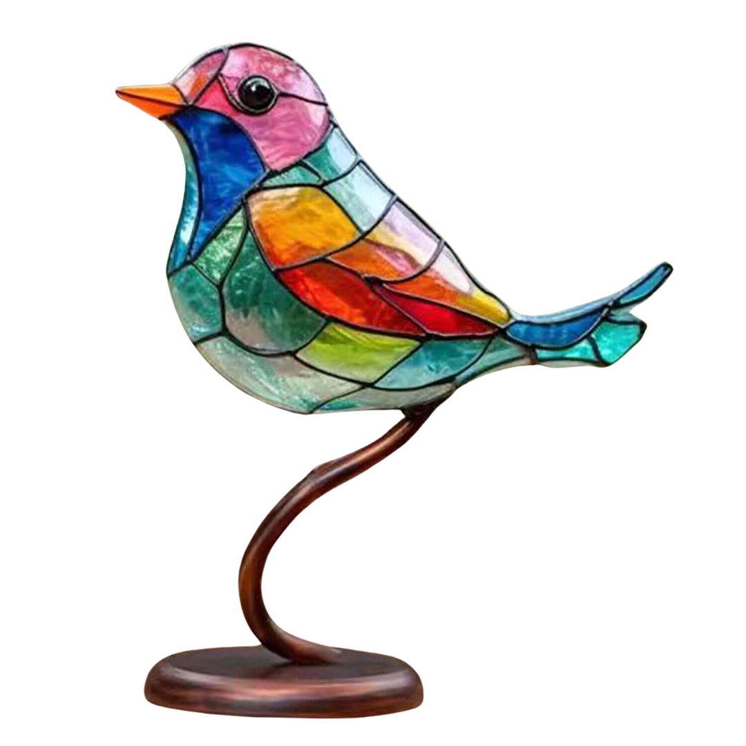 Colored Birds on Branch Decorative Figure - ColorBirds-Self-Confidence-Nora Luxe