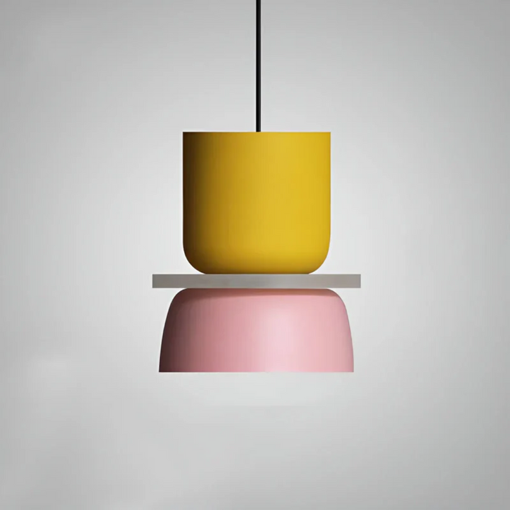Colorful and Trendy Macaron LED Pendant Light - VividGlow-Yellow-Pink-Nora Luxe