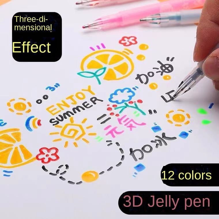 Colorful Gel Pen Set for Creative 3D Designs - 3D Art Pen Set-Nora Luxe