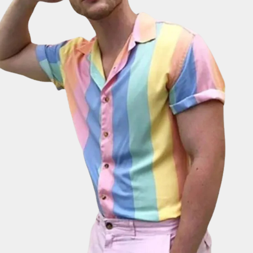 Colorful Striped Shirt for Men - Lorenzo-S-Nora Luxe