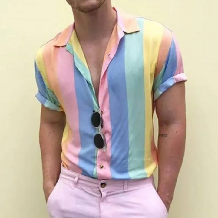 Colorful Striped Shirt for Men - Lorenzo-S-Nora Luxe