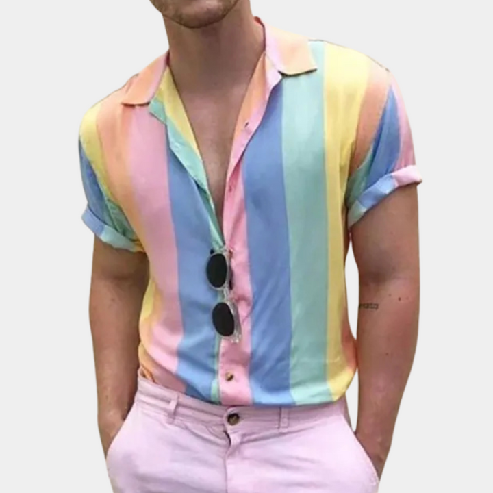Colorful Striped Shirt for Men - Lorenzo-S-Nora Luxe