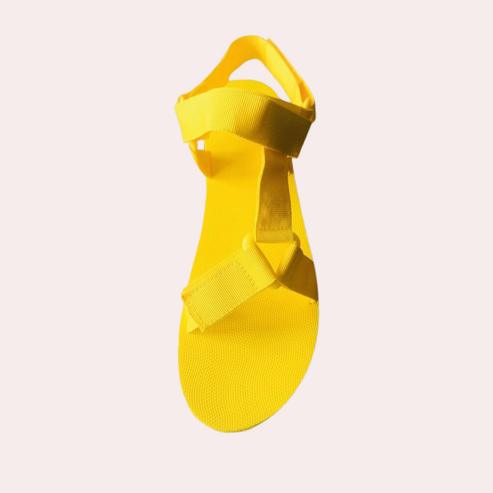 Colour Block Women's Sandals with Comfort Sole – Chloé-Yellow-3-State of Style
