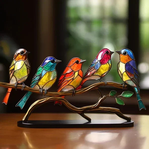 Coloured Glass Birds for Chic Interior Design - ChicGlass Birds-5 Birds-Nora Luxe