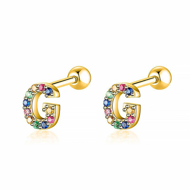 Coloured Letter Earrings - Letria-G-Gold-Nora Luxe