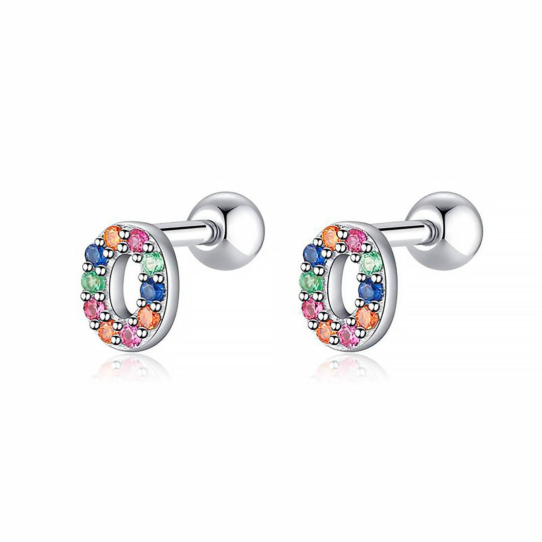Coloured Letter Earrings - Letria-O-Silver-Nora Luxe