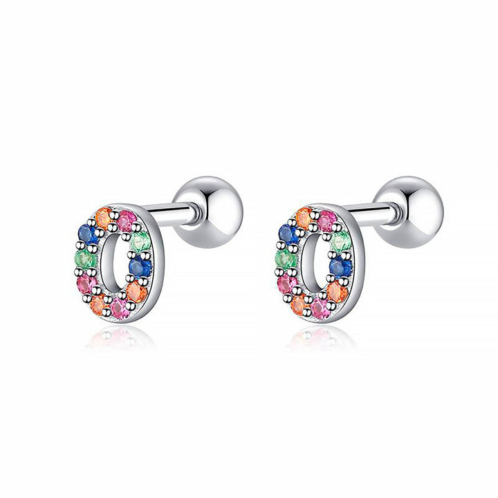 Coloured Letter Earrings - Letria-O-Silver-Nora Luxe