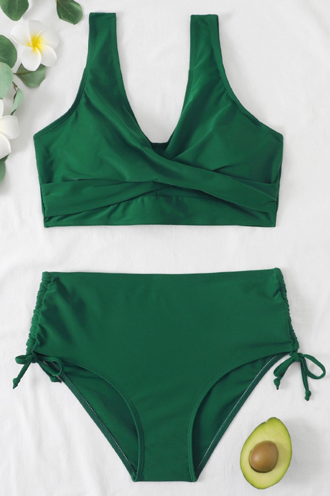 Colourful Bikini with Drawstring and Twist Detail – Zaraï-Green-M-State of Style