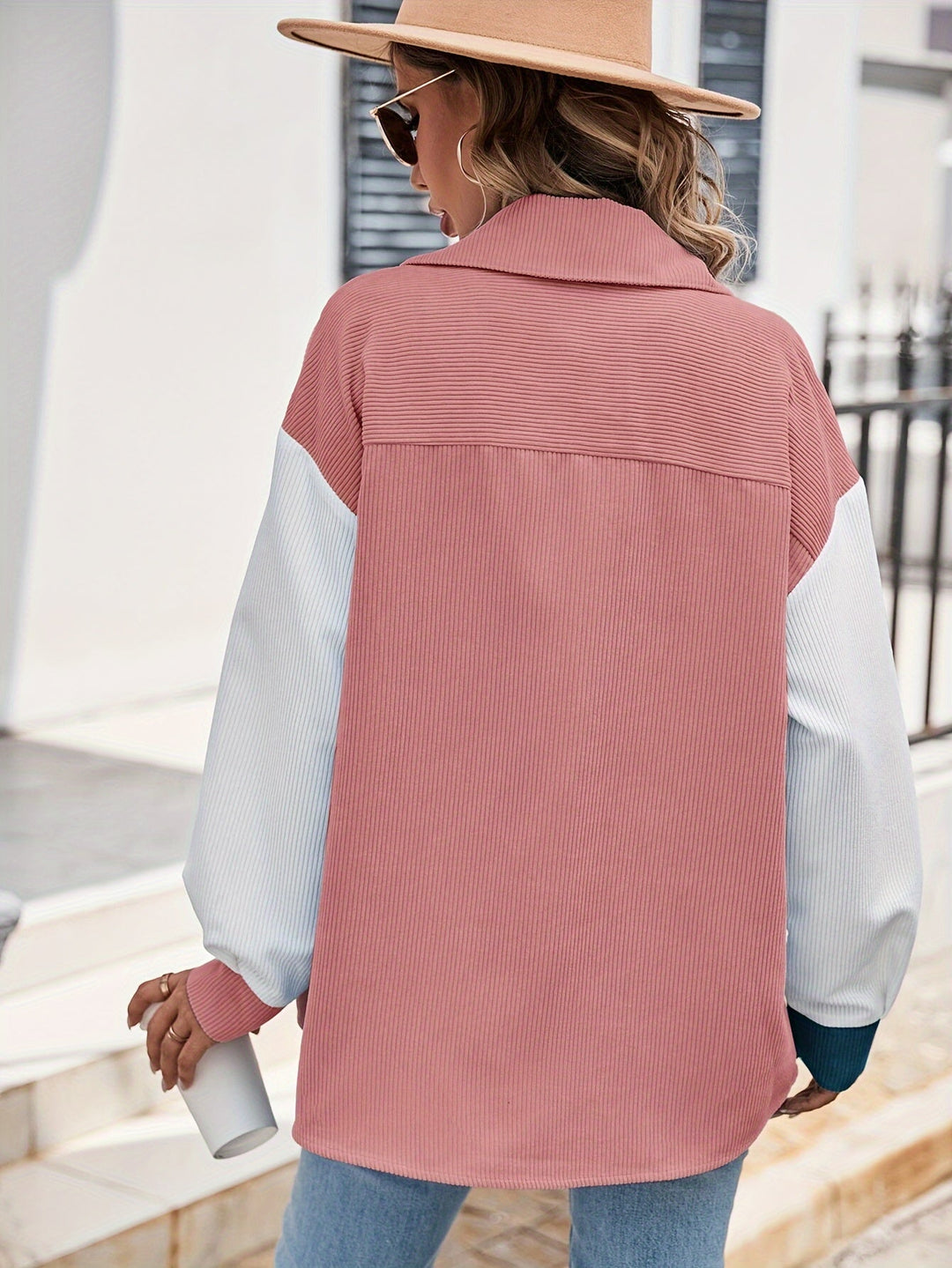 Colourful Blouse with Button Closure - Lina-Green/Pink-S-Nora Luxe