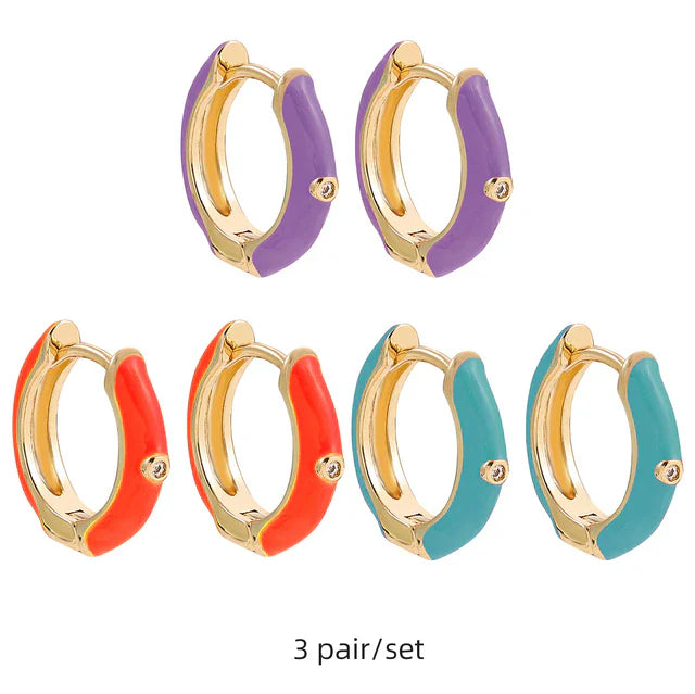 Colourful Earcandy Earrings | Stylish & Fun Jewellery-Lavender-Cherry Red-Lake Blue-Nora Luxe