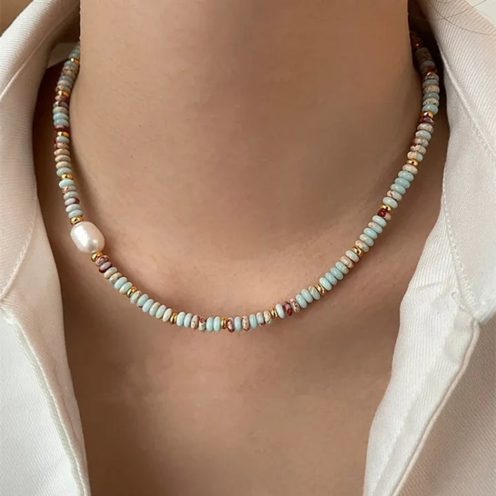 Colourful Natural Stone Jewellery Set - Elena-Chain-Nora Luxe