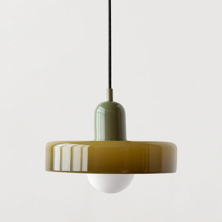 Colourful Pendant Lamp in Bauhaus Style - StiloGlas-9.84 x 7.09 in-Green-Green-Nora Luxe