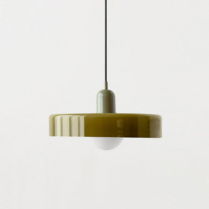 Colourful Pendant Lamp in Bauhaus Style - StiloGlas-9.84 x 7.09 in-Green-Red-Nora Luxe