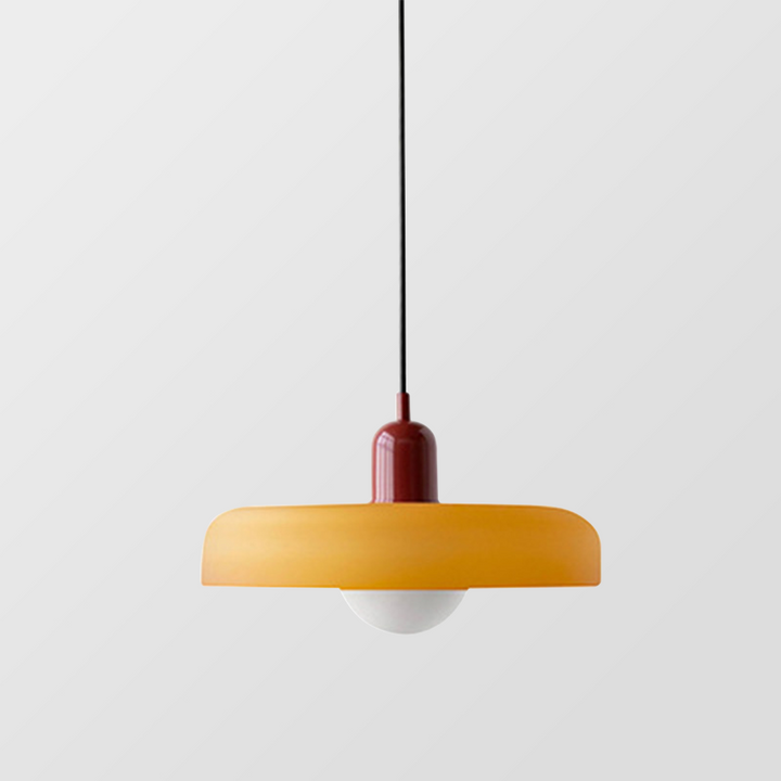 Colourful Pendant Lamp in Bauhaus Style - StiloGlas-9.84 x 7.09 in-Green-Red-Nora Luxe