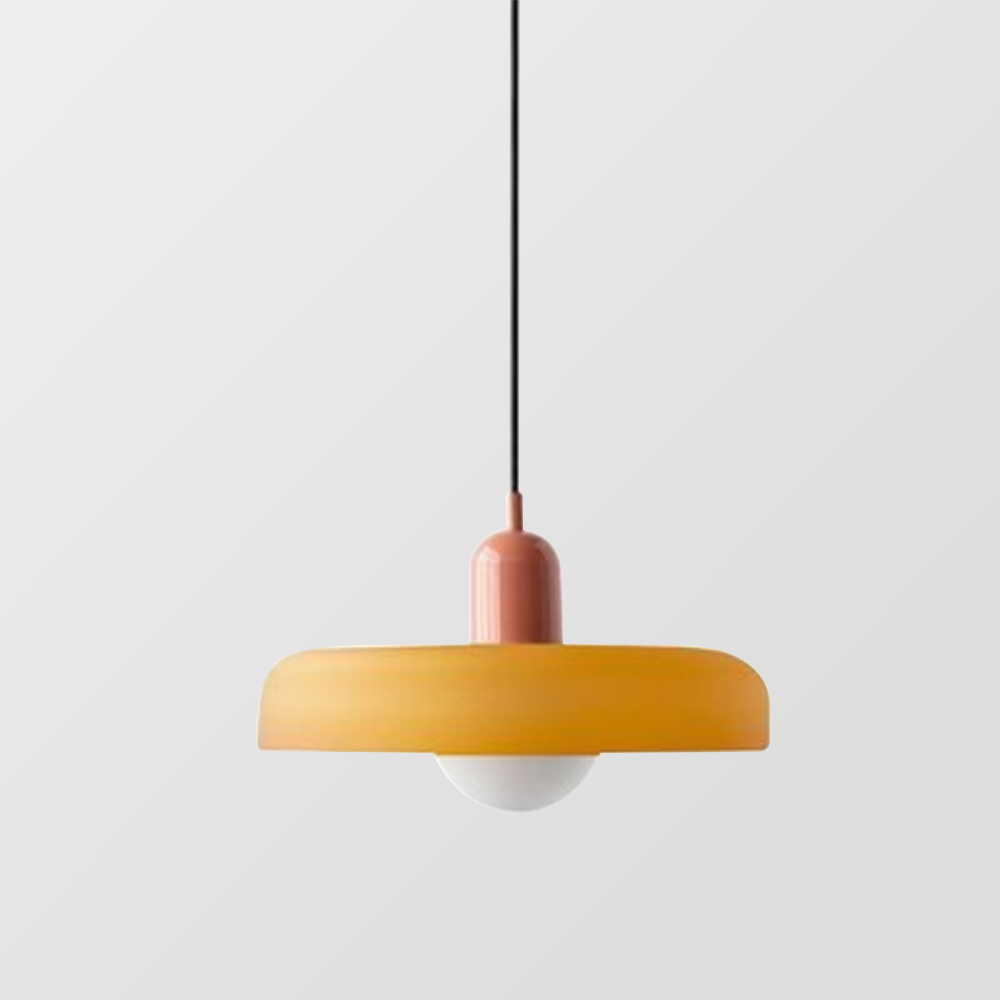 Colourful Pendant Lamp in Bauhaus Style - StiloGlas-9.84 x 7.09 in-Green-Red-Nora Luxe