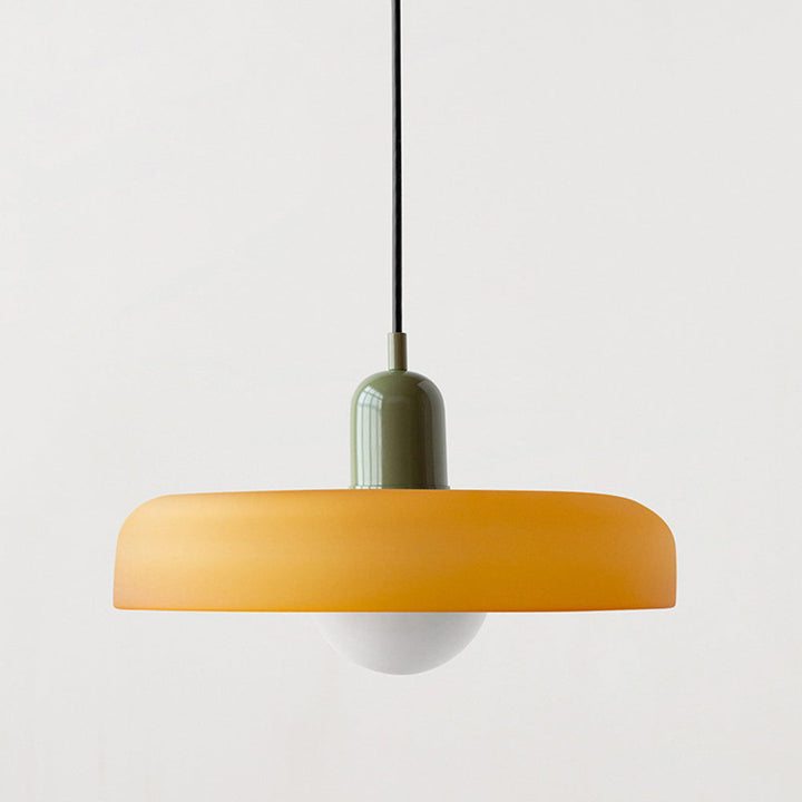 Colourful Pendant Lamp in Bauhaus Style - StiloGlas-9.84 x 7.09 in-Green-Red-Nora Luxe
